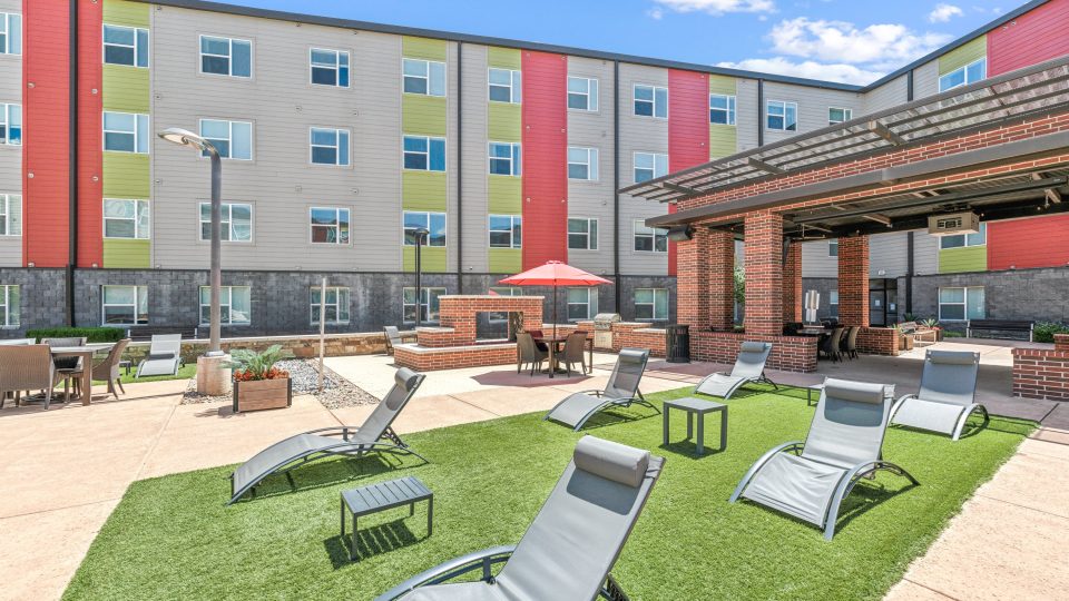 the courtyard at The Terra at University North Park